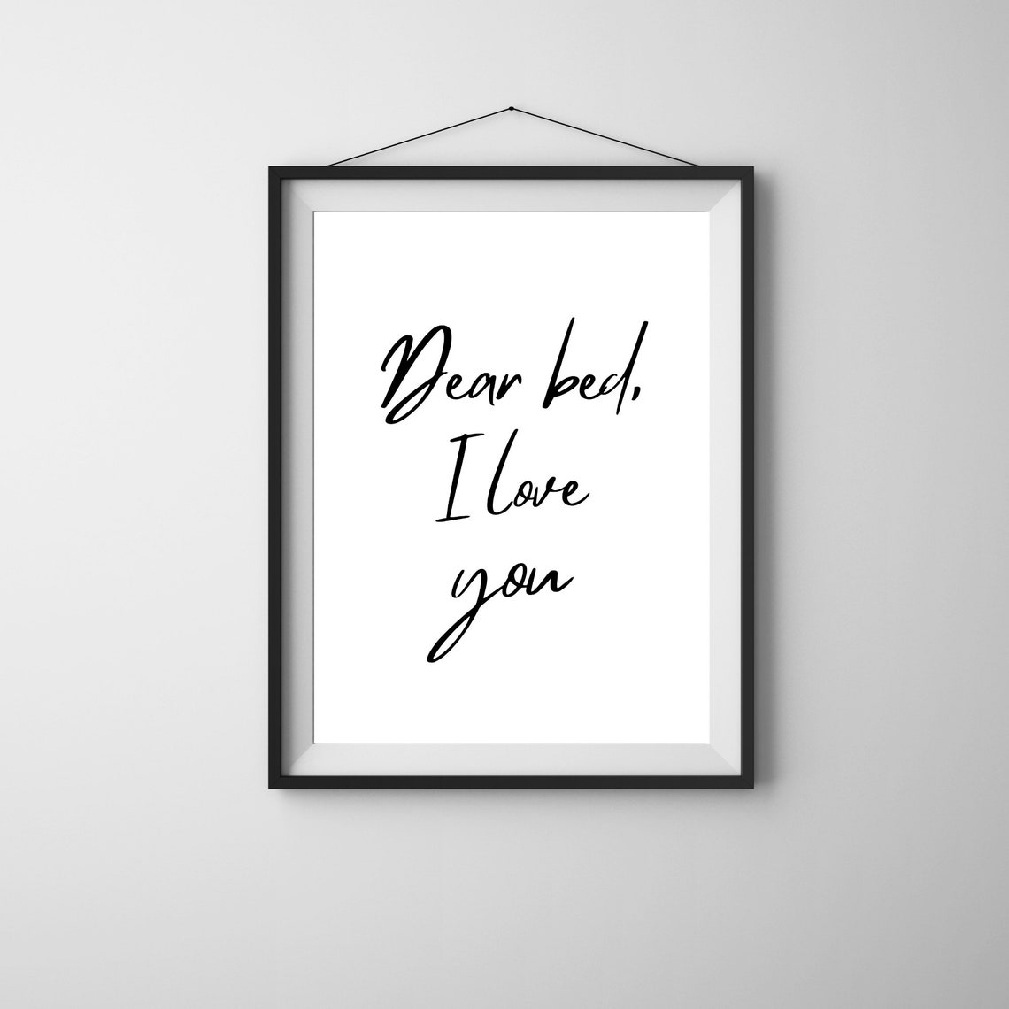 Dear Bed I Love You Funny Bedroom Typography Quote Decor Poster - Image 2