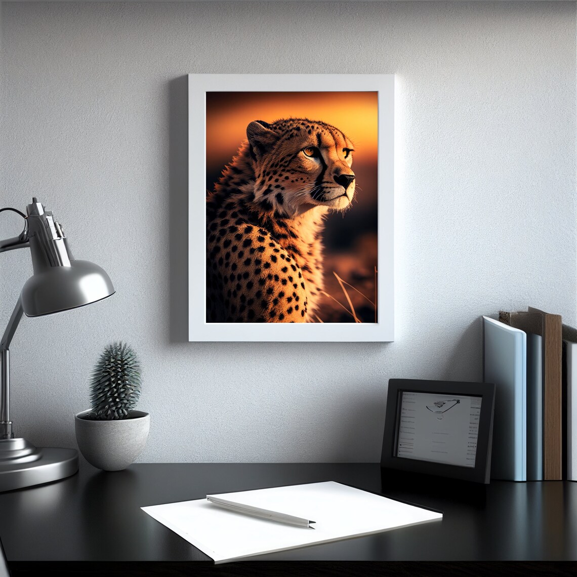 Cheetah Portrait Art Print, African Big Cat - Image 3