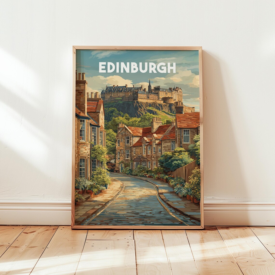 Edinburgh Vintage Travel Poster, British Cityscape Art Print