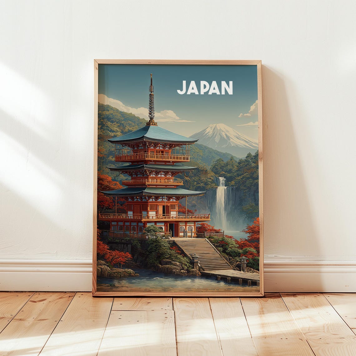 Japan Travel Poster Vintage Wall Art Print Japanese Home Decor Retro Asia City Illustration Wanderlust Gift Living Room
