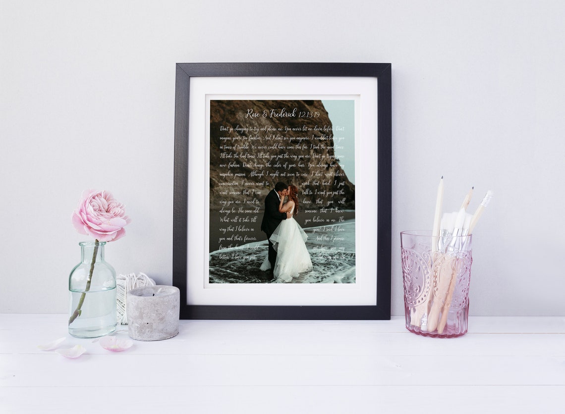 From This Moment by Shania Twain Wedding Photo Lyrics Wall Art - Image 3