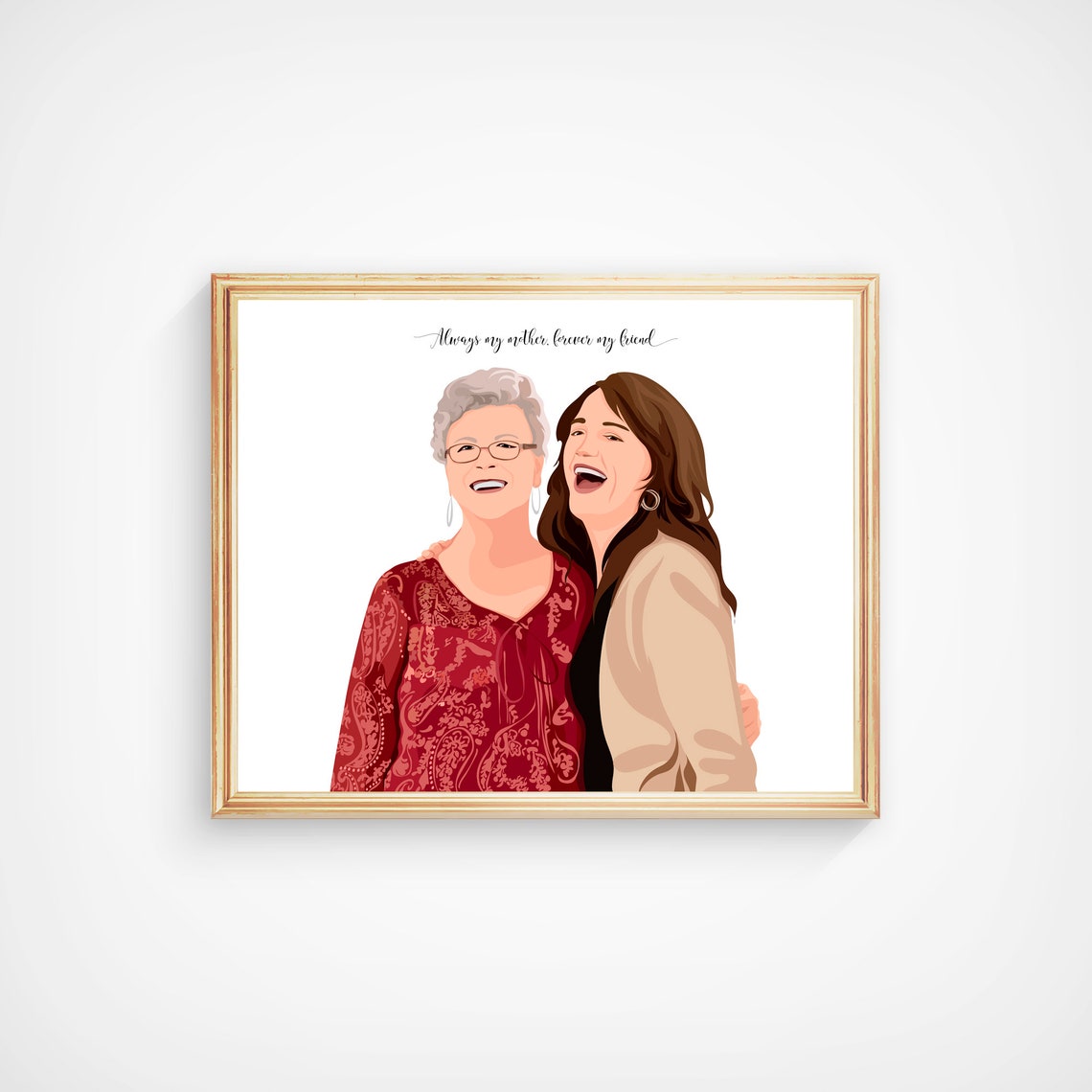 Always My Mother Forever My Friend Grandma Portrait Illustration Poster - Image 5