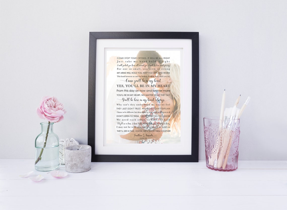 What A Wonderful World Song Lyrics Wedding Photo Gift Poster - Image 4