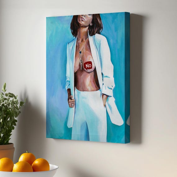 Feminist Woman Canvas Painting N Wall Art Housewarming Gifts Framed Large Modern Decor