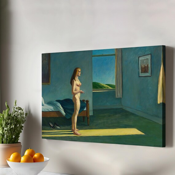 Edward Hopper Woman In The Sun Morning Light Bedroom Interior Art Poster