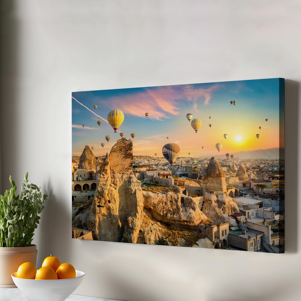 Cappadocia Turkey Hot Air Balloons Sunrise Fairy Chimneys Poster