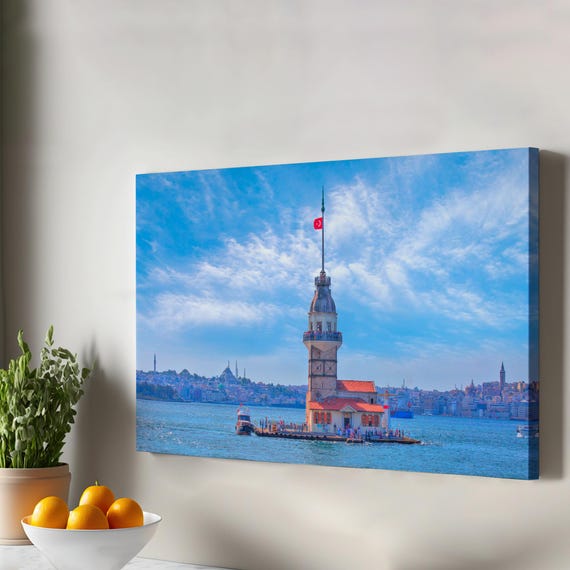 Maidens Tower Decorative Canvas Art Housewarming Gift Framed Wall For Home Decor Regional