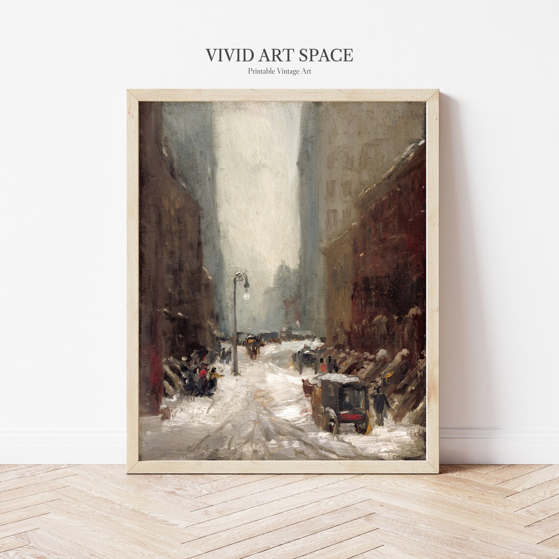 Snow In New York By Robert Henri Vintage Cityscape Poster - Image 3