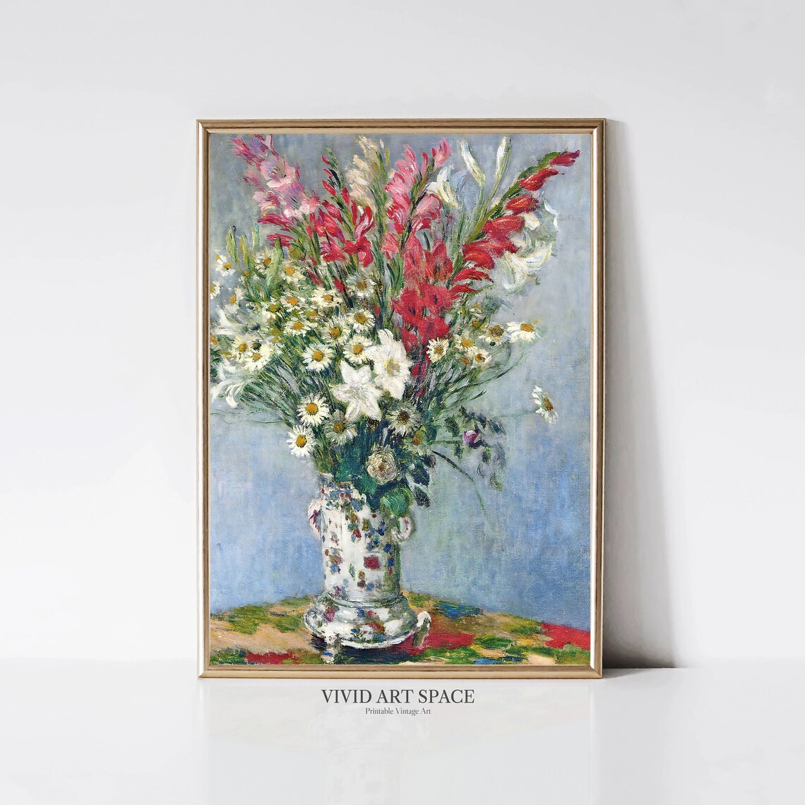 Claude Monet Bouquet Of Gladioli, Lilies And Daisies
