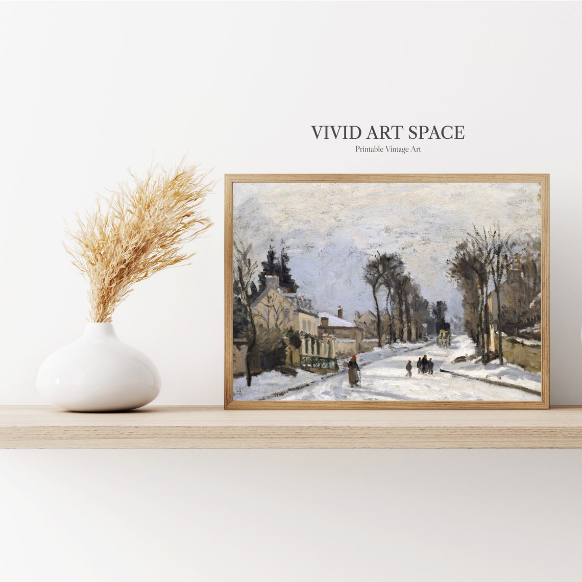 Pissarro Road To Versailles Snowy Winter Street Figures Poster - Image 3
