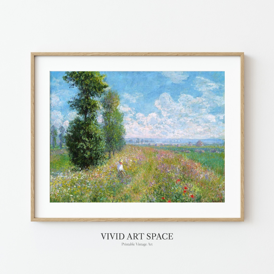 Monet Meadow With Poplars Impressionist Landscape - Image 3