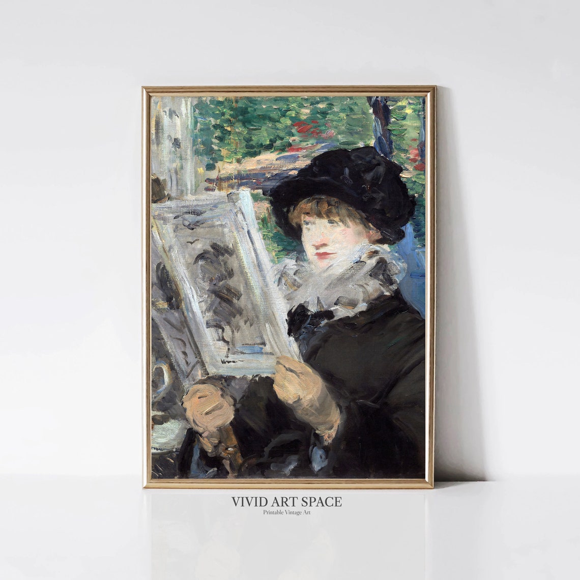 Edouard Manet Woman Reading Newspaper Impressionist Art Print