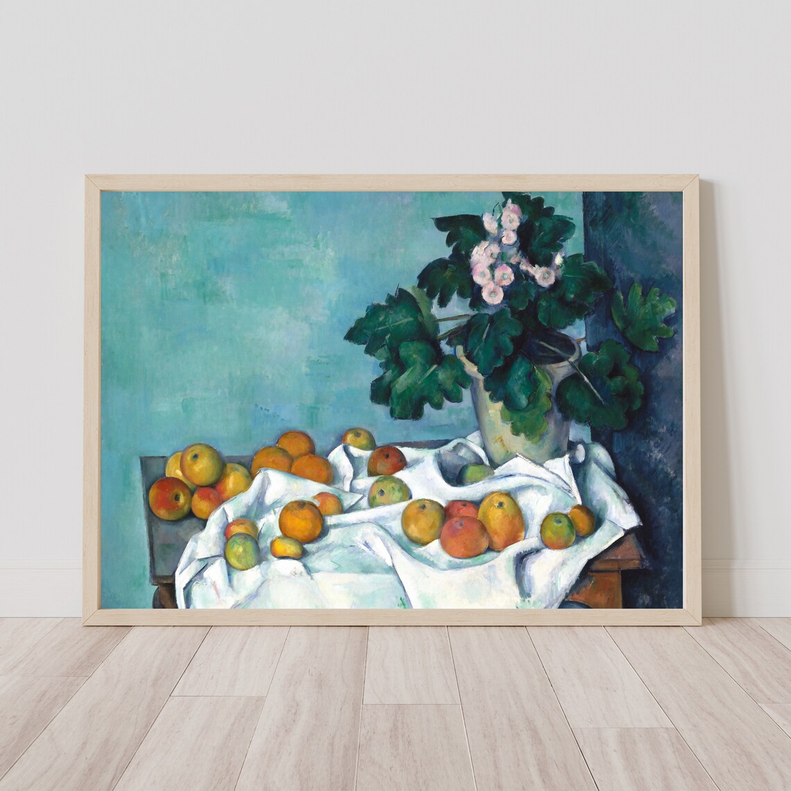 Cezanne Apples and Primroses Vintage Art Print - Image 3