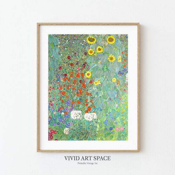 Gustav Klimt Farm Garden With Sunflowers, Art Nouveau