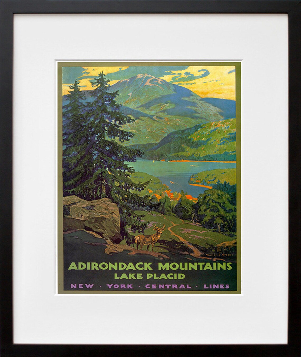 Adirondack Mountains Retro Travel Poster Print - Image 2
