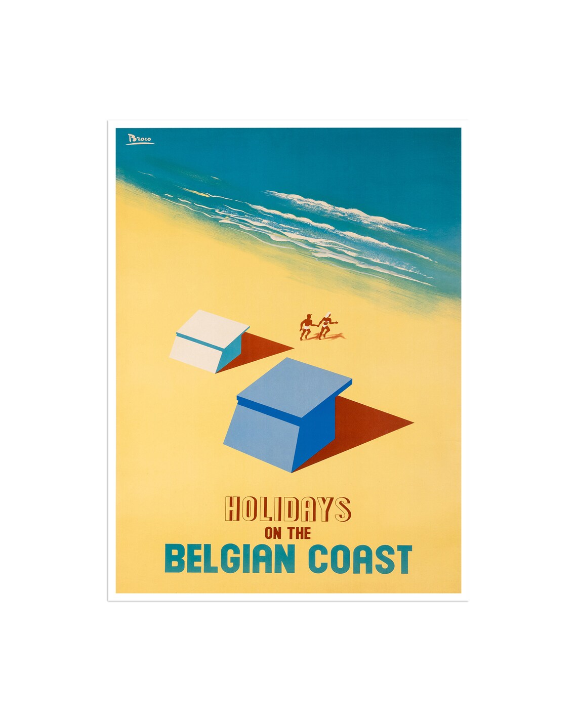 Belgium Coast Travel Poster, Home Decor Art Print