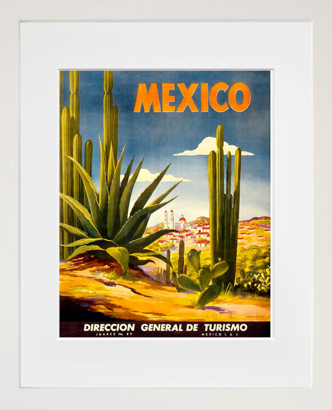 Mexico Retro Travel Poster, Travel Poster