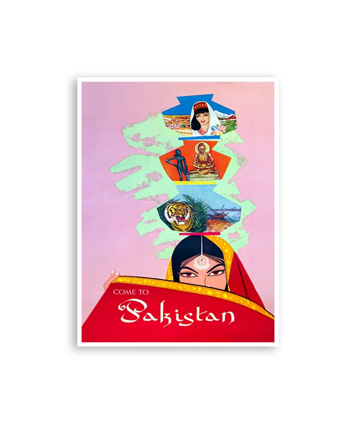 Pakistan Travel Poster Art Print, Home Decor