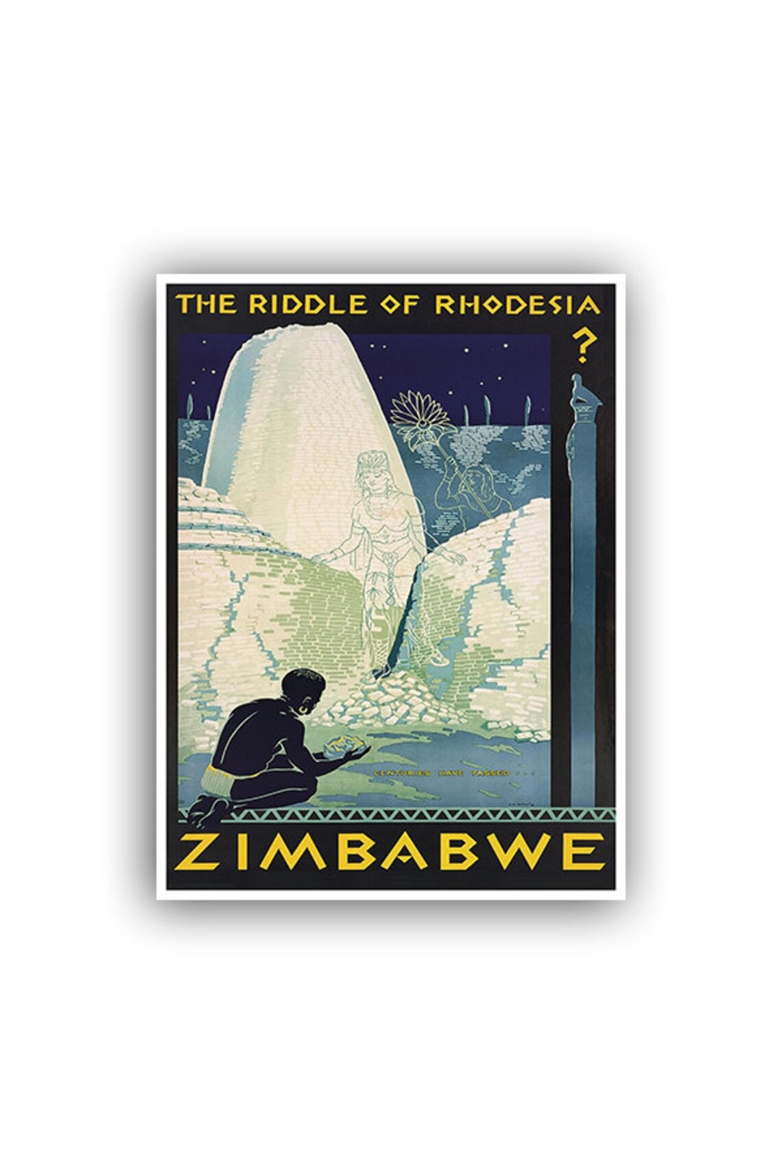 Zimbabwe Travel Poster African Art Africa Print Xr1545a