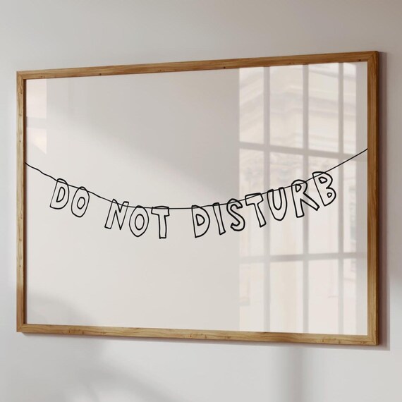 Do Not Disturb Print Trendy Neutral Bedroom Decor Digital Download Horizontal