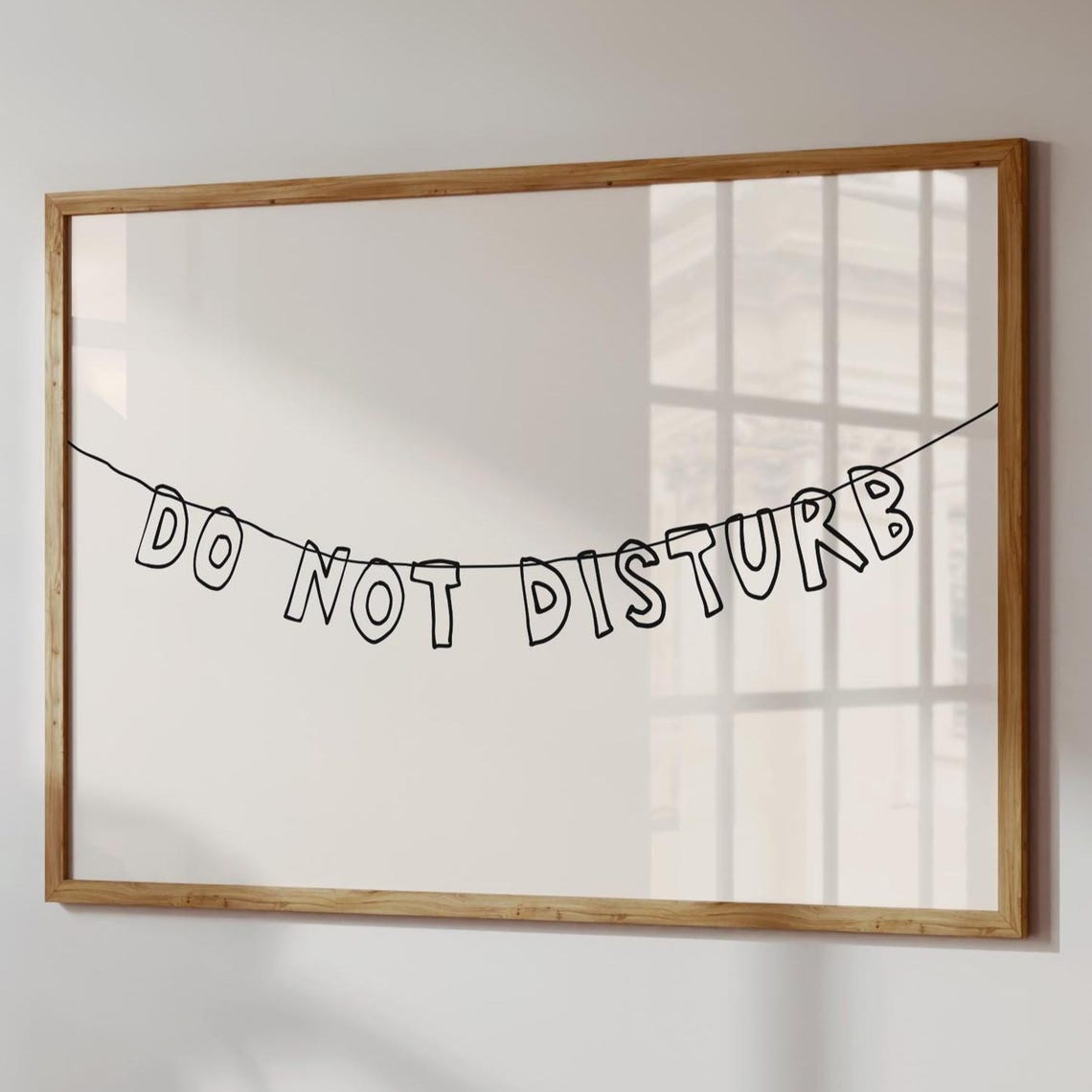 Do Not Disturb Hand Drawn Banner Lettering Minimal Bedroom Poster