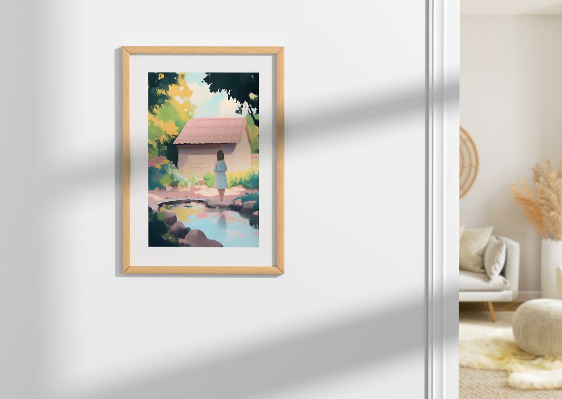 Lake Scene Pastel Autumn Lake Painting Autumn Oil Painting Fall Oil Painting Tranquil Nature Fall Lake Painting Fall Foliage Print - Image 4