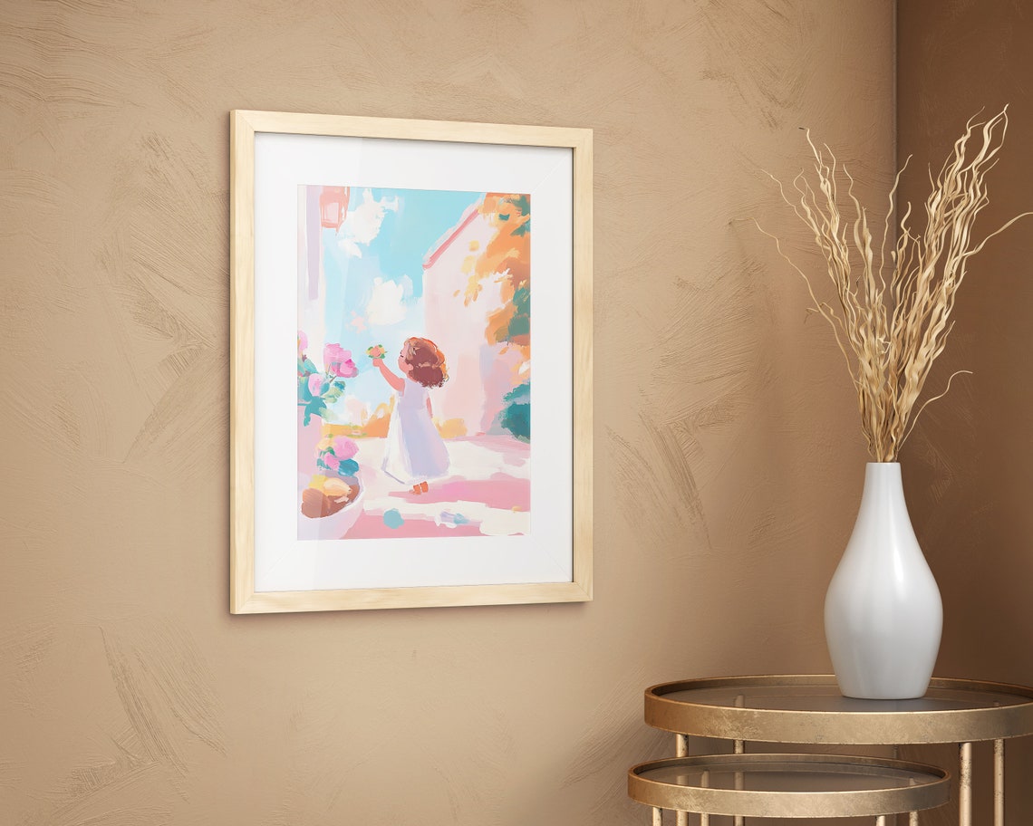 Pastel Childhood Nostalgia Art Playful Artwork Nursery Room Print Adorable Kids Poster Cute Child Poster Pastel Kids Wall Art Flowers - Image 2