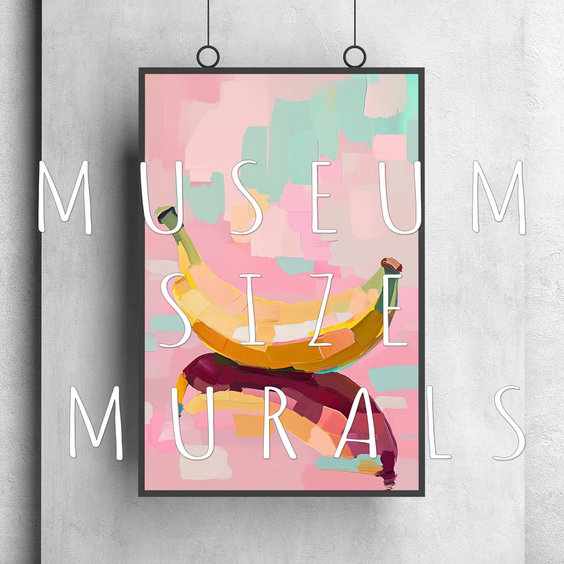 Bold Pop Art Banana With Reflection Pink Retro Kitchen Poster - Image 3