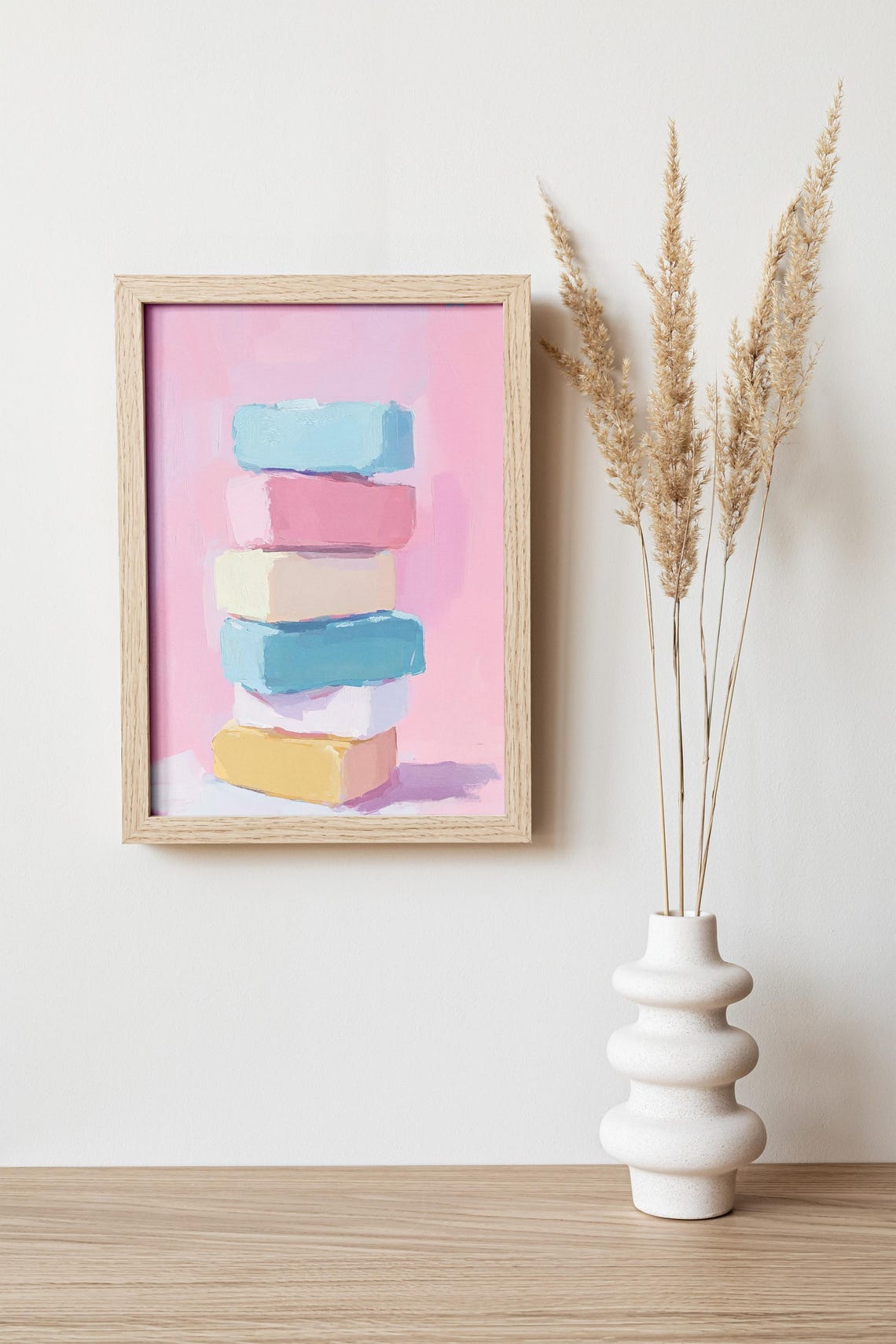 Stacked Block Tower Nursery Wall Art Pastel Artwork Colorful Artwork Stacked Artwork Pastel Colorful Stacked - Image 2