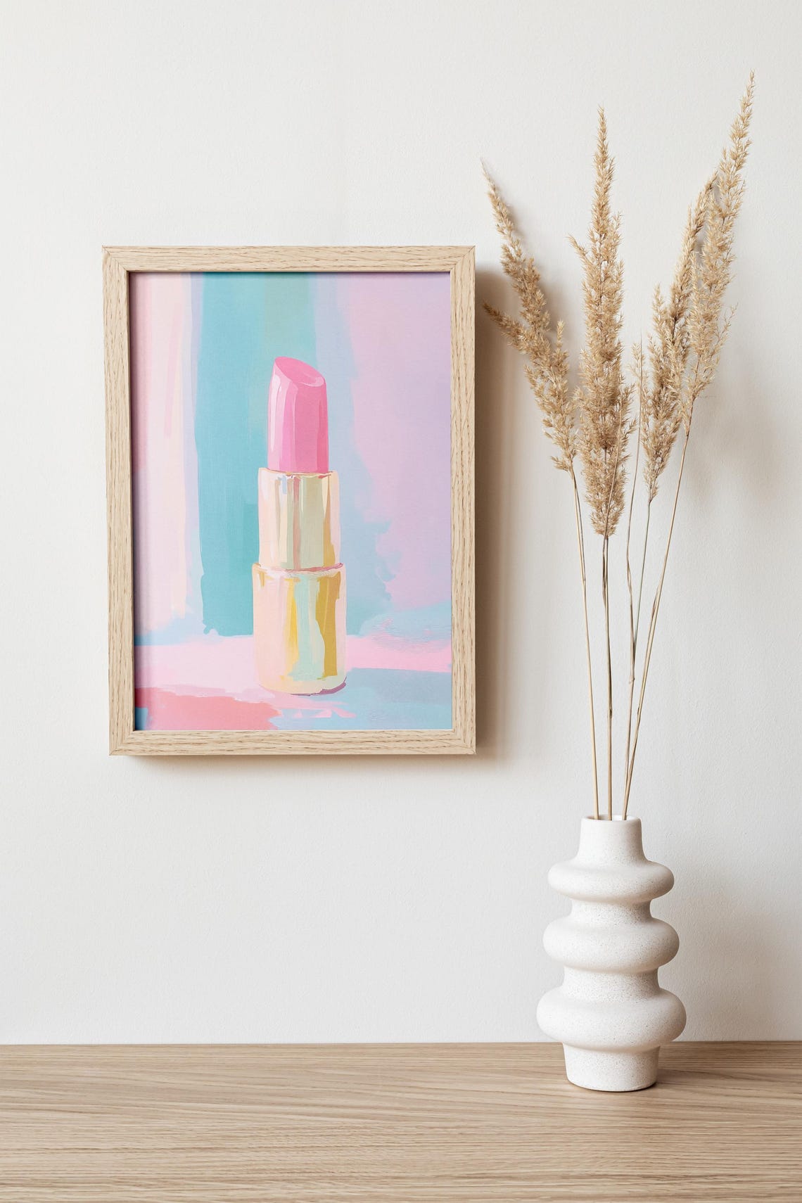 Pink Lipstick Gold Case Beauty Makeup Pop Art Pastel Wall Poster - Image 4