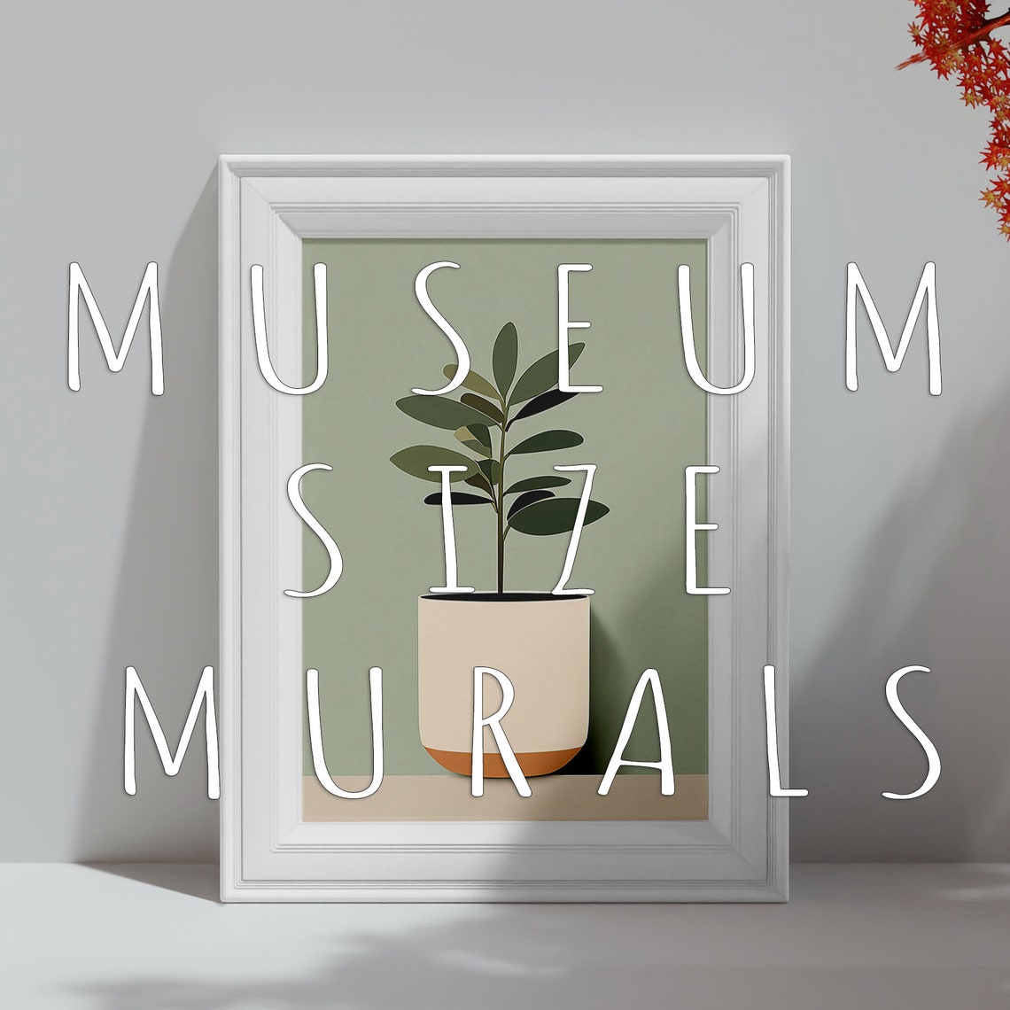 Minimalist Houseplant Cream Pot Sage Green Simple Wall Art Print - Image 3