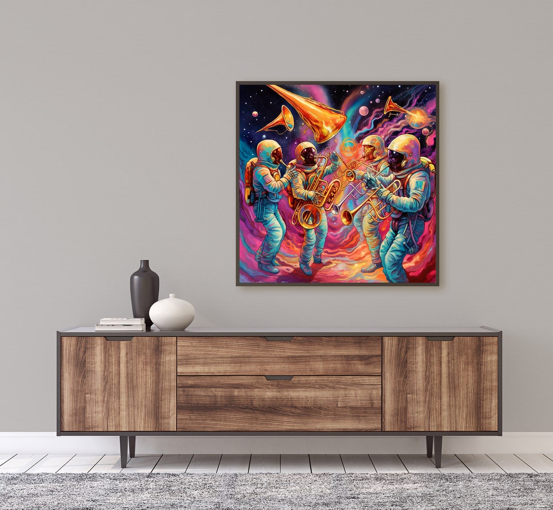Astronaut Brass Band Playing In Psychedelic Space Music Art Poster - Image 5