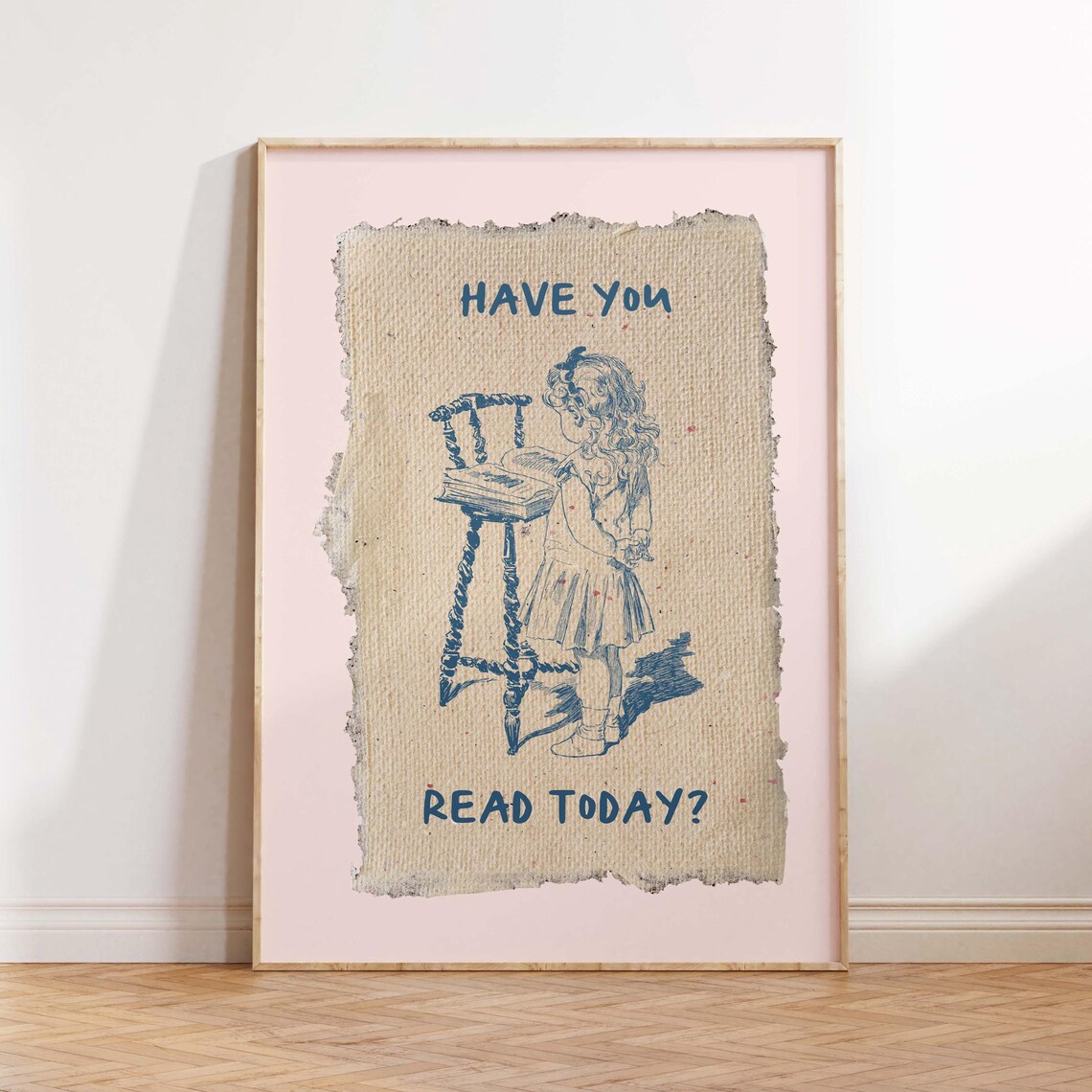 Have You Read Today Vintage Girl Reading Classroom Art Poster