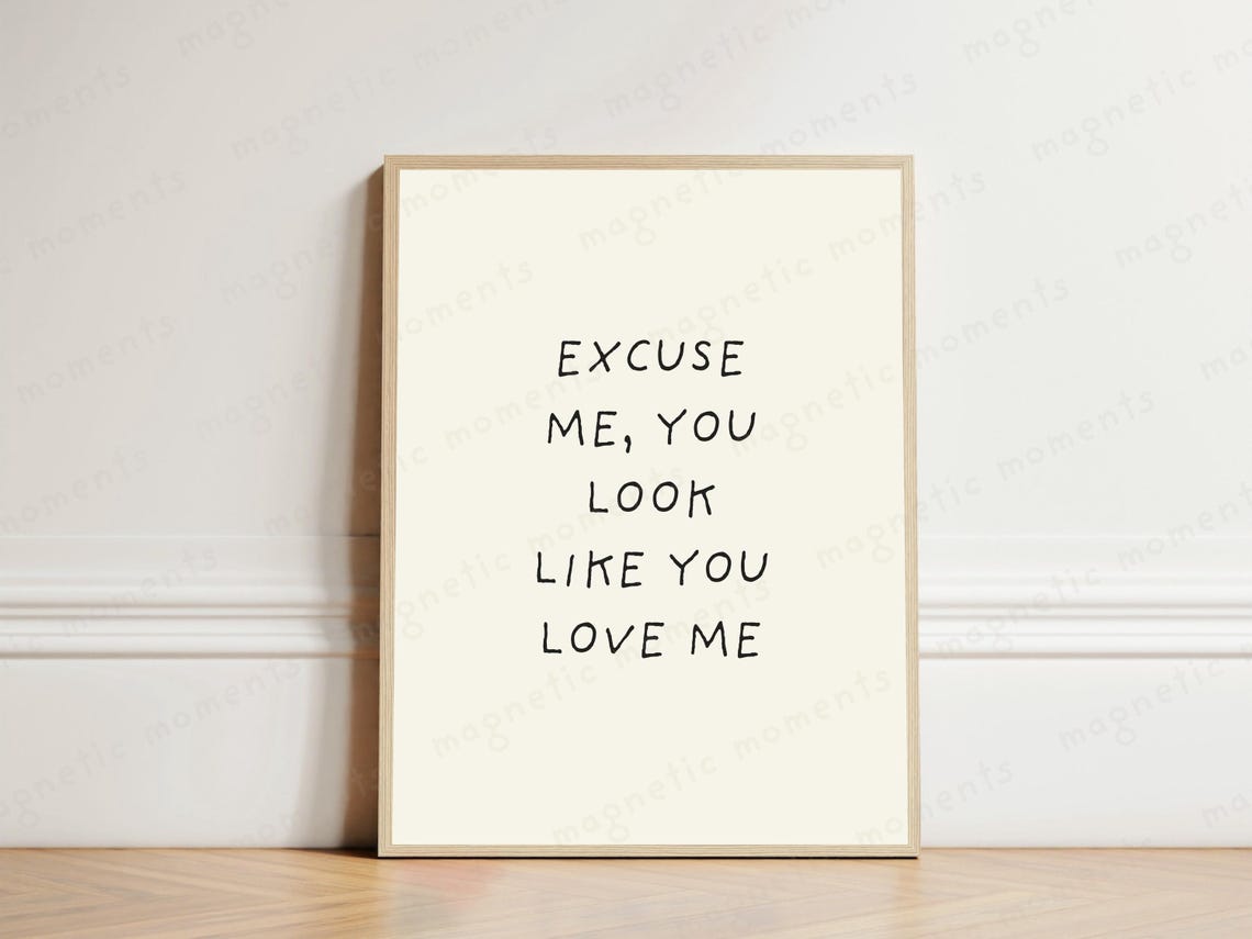 Excuse Me You Look Like You Love Me Romantic Quote Wall Poster