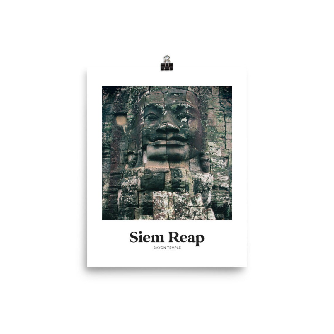 Siem Reap Cambodia Bayon Temple Stone Face Photo Travel Poster - Image 4