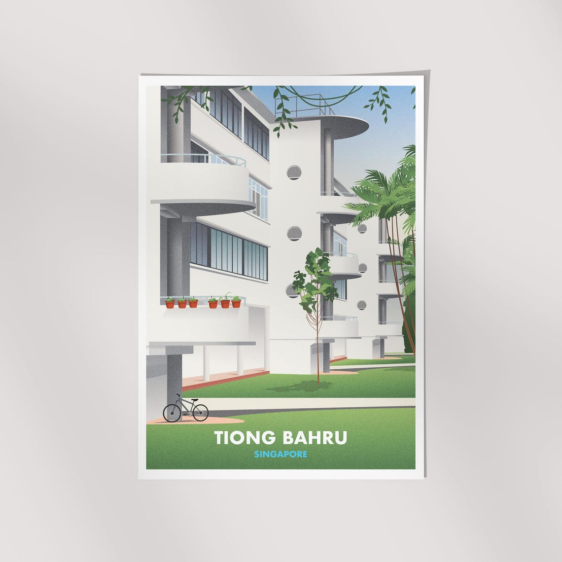 Tiong Bahru Singapore Art Deco Apartment Retro Travel Poster