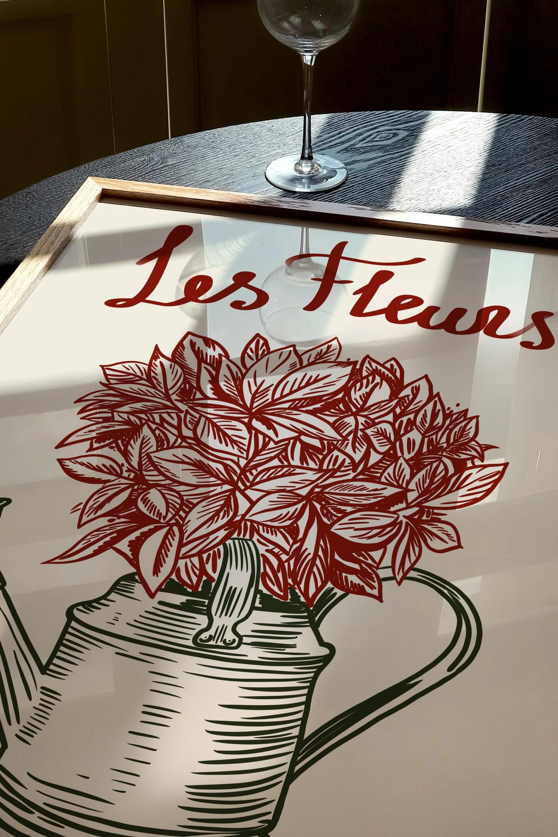 Les Fleurs French Flower Market Watering Can Botanical Poster - Image 3
