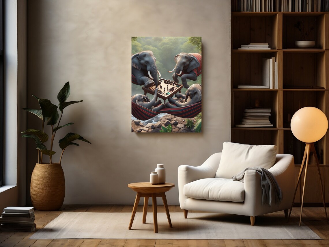 Whimsical Elephants Playing Art For Every Space - Image 2