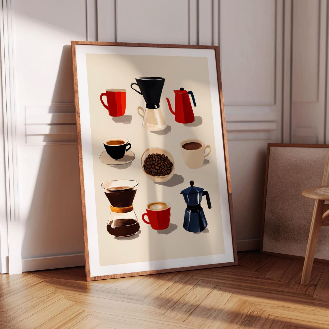 Coffee Bar Poster Coffee Collage Kitchen Wall Art Coffee Lover Home Decor Modern Cafe Art Kitchen Print