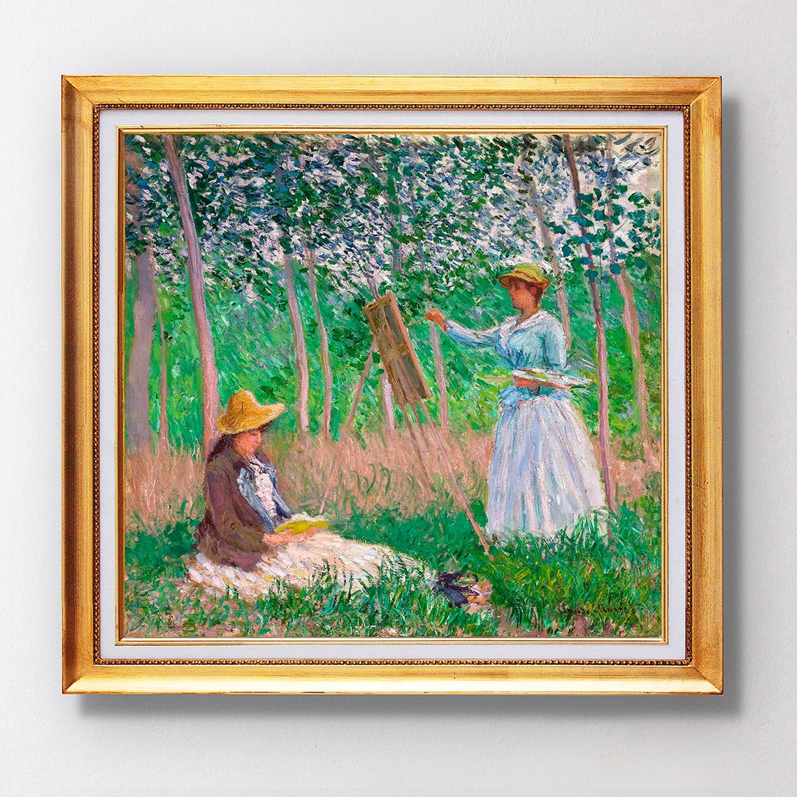 Claude Monet In the Woods at Giverny 1887 Painting Scene Poster