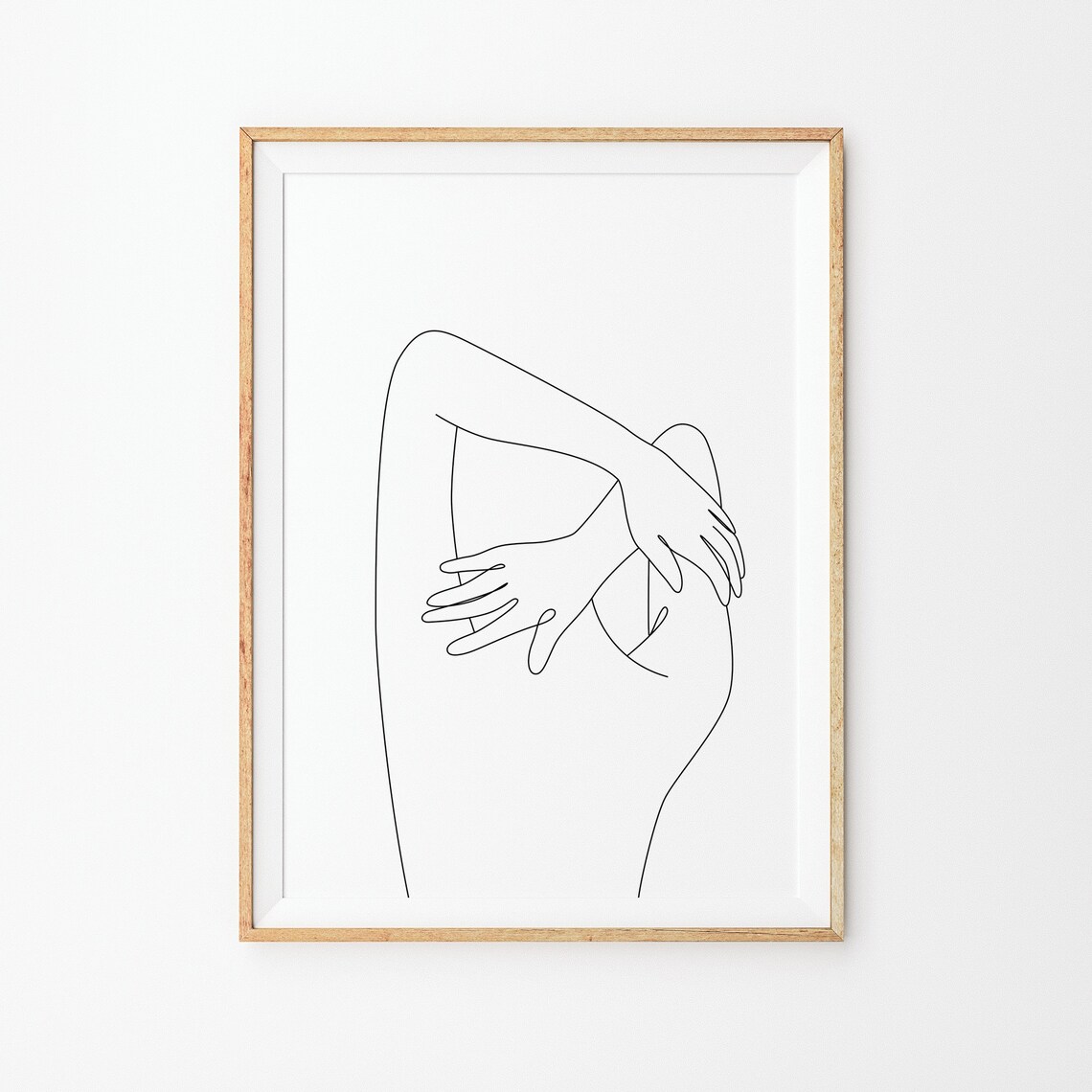 Woman Back Nude Single Line Drawing Female Body Abstract Poster