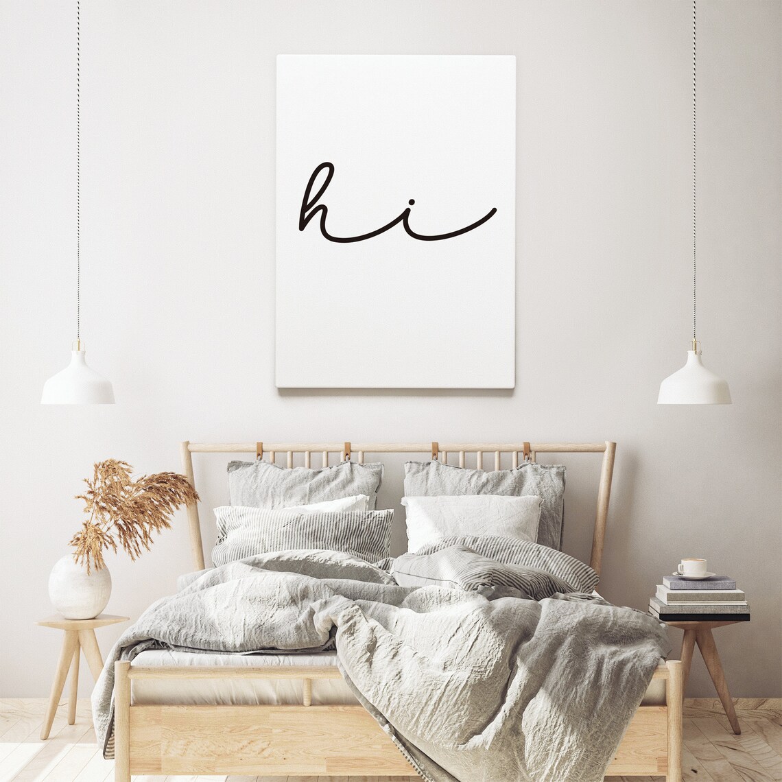 Hi Art Prints Typography Hi Interior Poster Living Room Wall Art Interior Decor Minimalist Art Monochrome Poster Letter Hi - Image 2