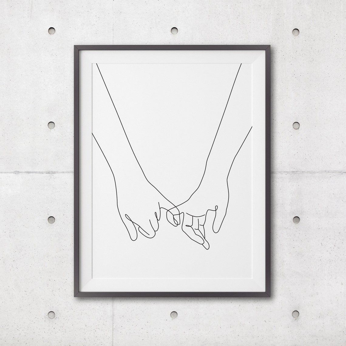 Pinky Swear Print Pinky Promise Line Print Line Art Poster Line Art Black White Art Line Print Sketch Drawing - Image 3