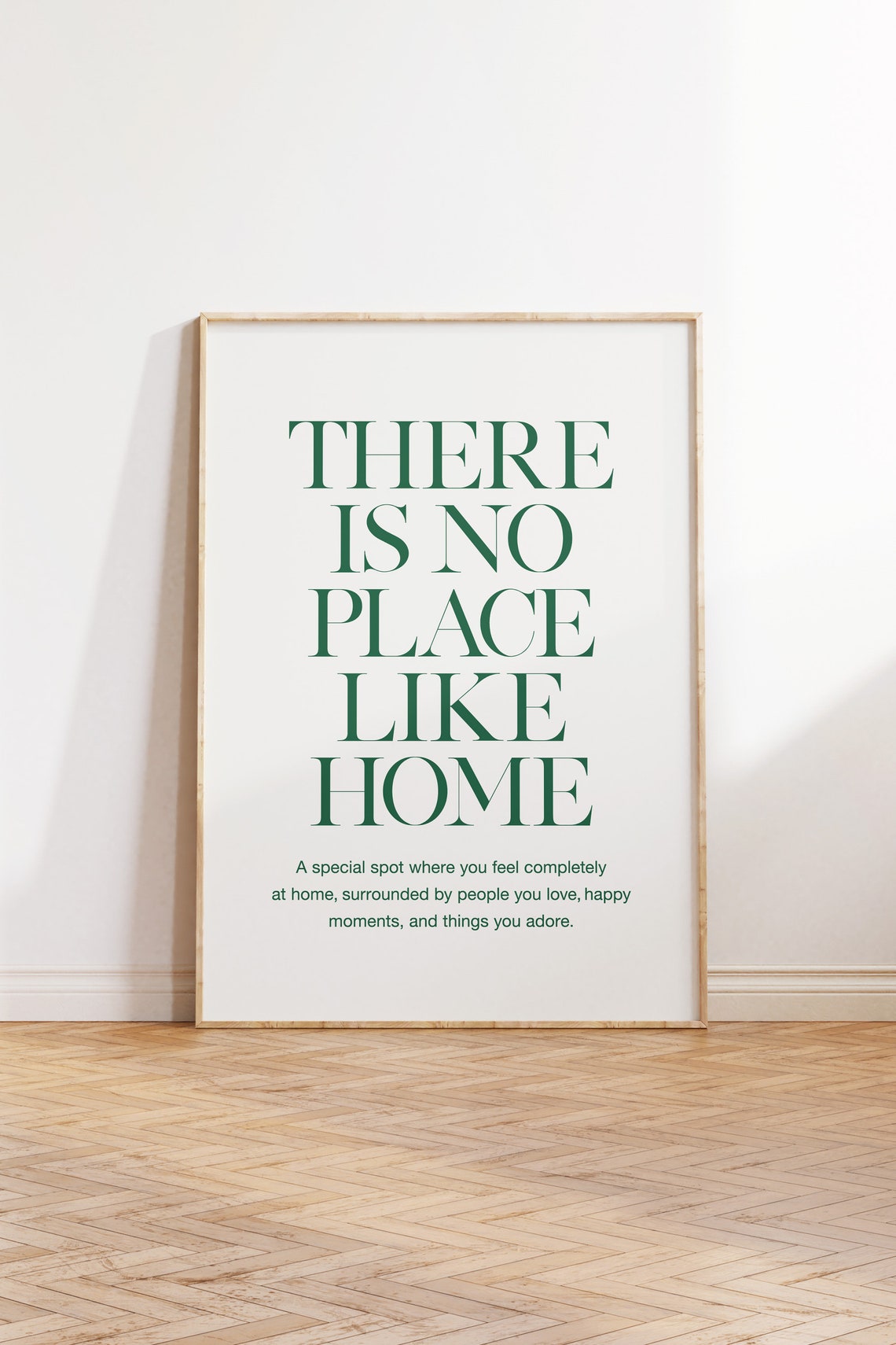 There Is No Place Like Home Green Serif Quote Wall Decor Poster - Image 3