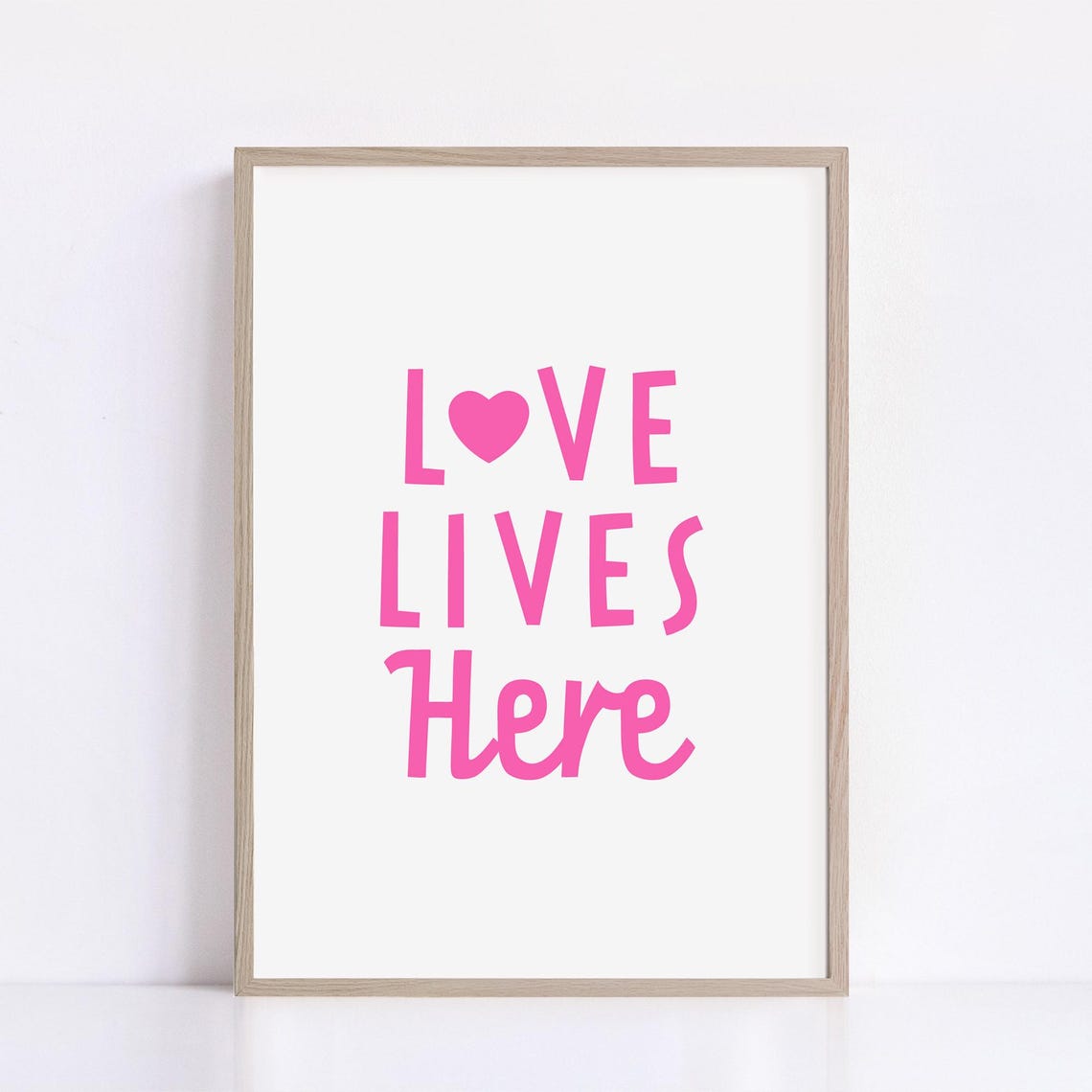 Love Lives Here Pink Heart Cute Sweet Newlywed Home Decor Poster - Image 2