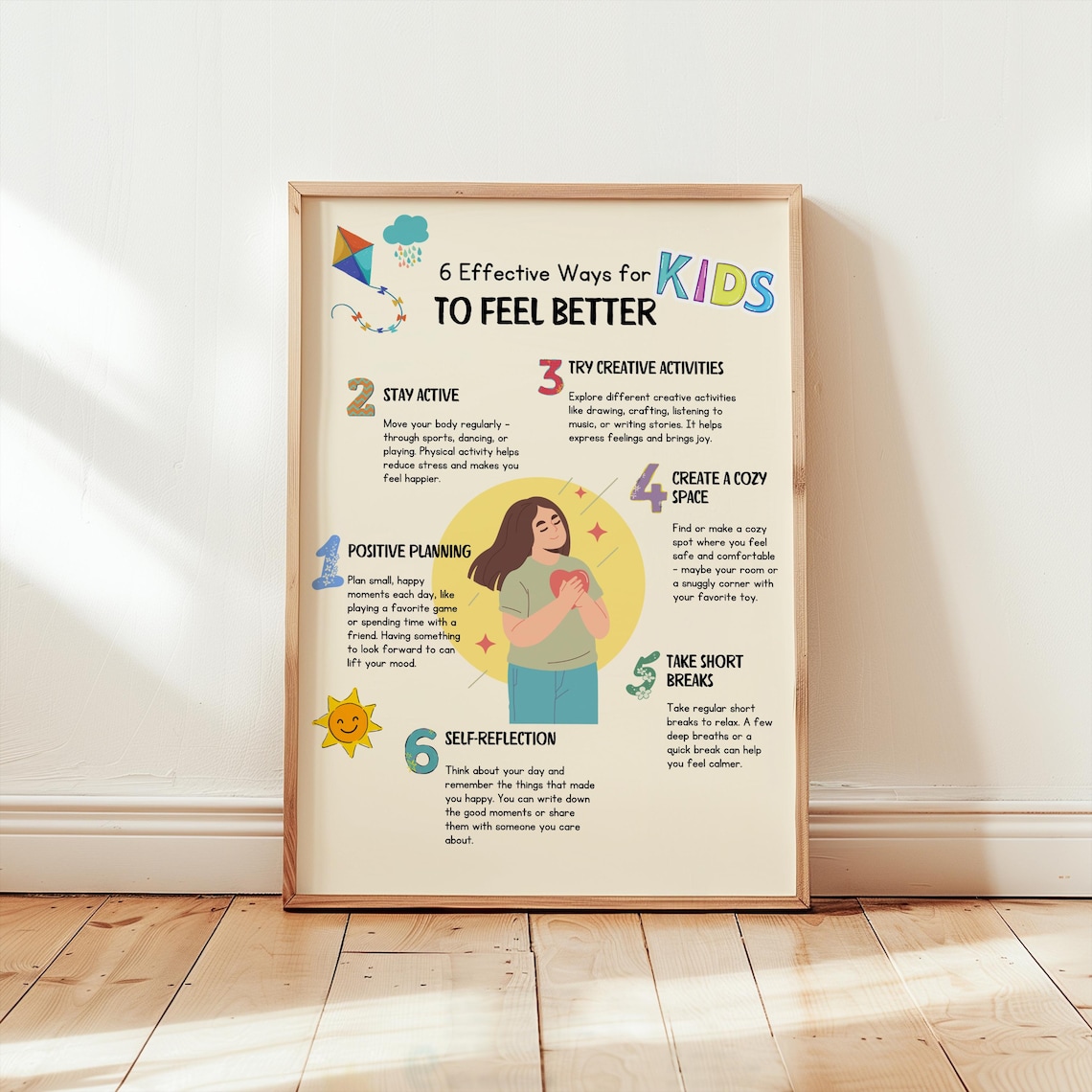 Kids Mental Health Art Six Ways To Feel Better Calm Corner Print