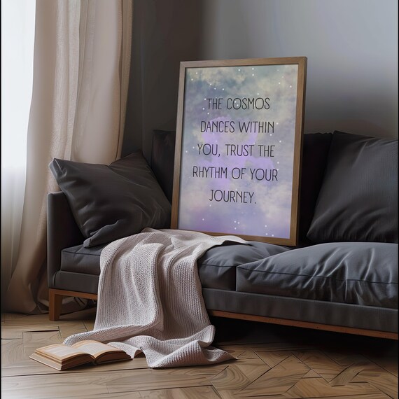Cosmos Dances Within You Spiritual Quote Poster Galaxy Dreamy Night Sky