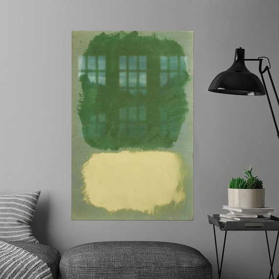 Modern Wall Art Mark Rothko Glass Printing Green Baby Gift Personalized