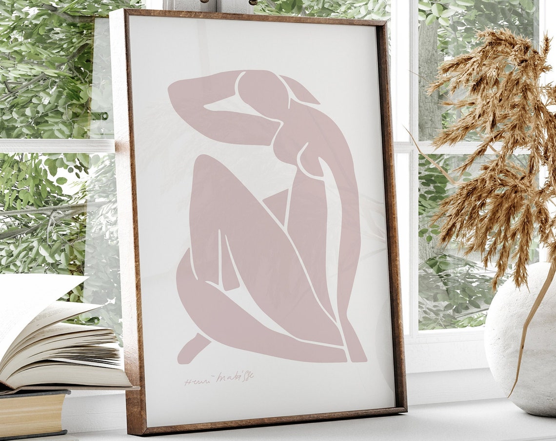 Matisse Style Abstract Pink Nude Silhouette Art Poster Blush Decor - Image 2