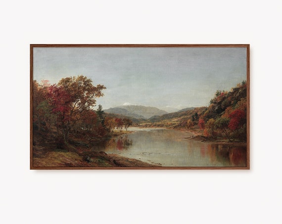 Frame Tv Art Moody Landscape Oil Painting Vintage Rustic Country Artwork Antique Decor Prints 4k